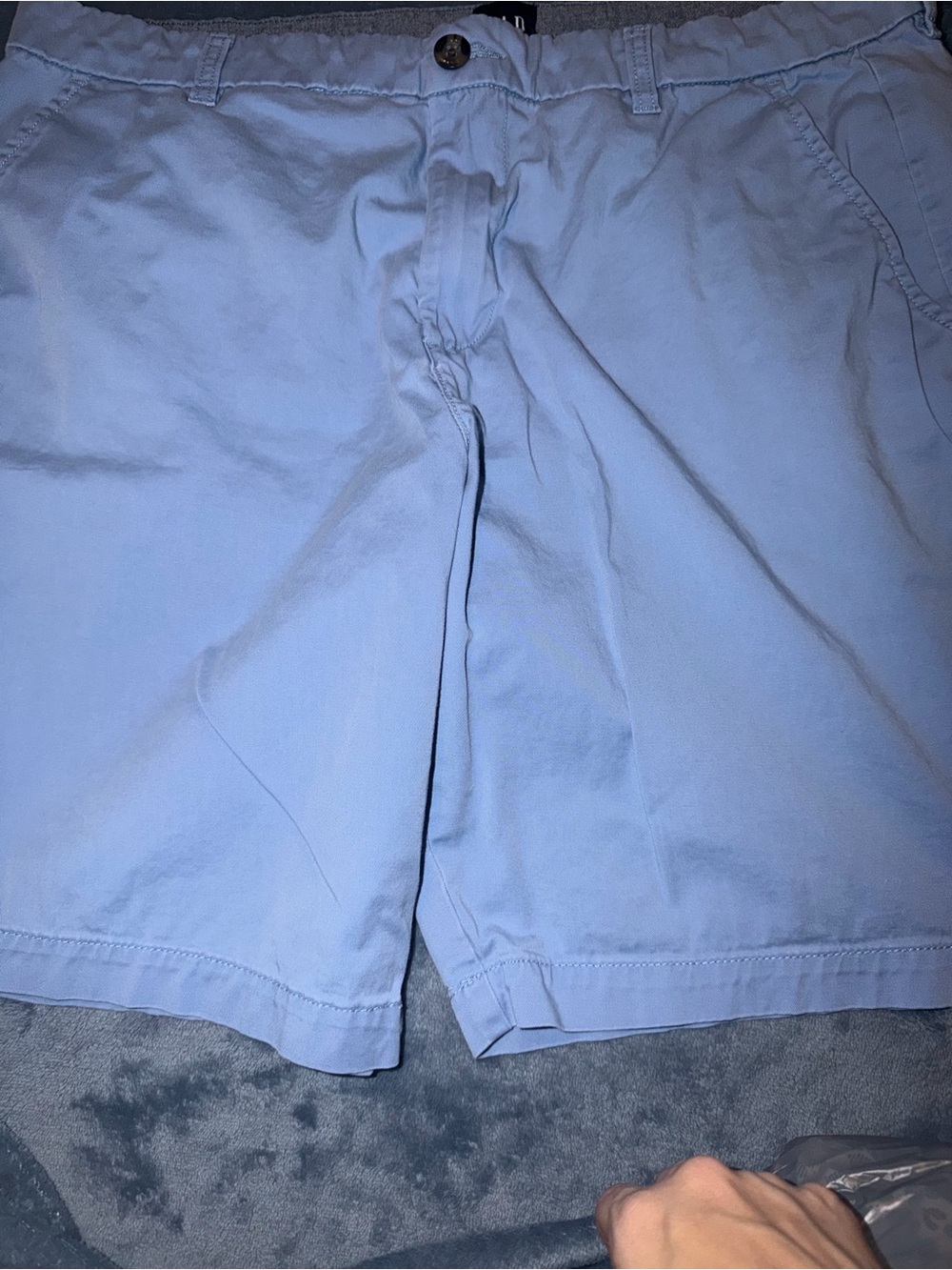 GAP Men's Pale Blue Flat-Front Shorts